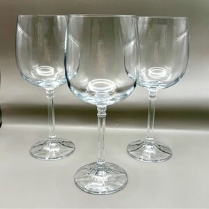 VTG Bohemia Crystal "Isabelle" Water Goblets - 7‎ 5/8” Faceted Stem Set of 3